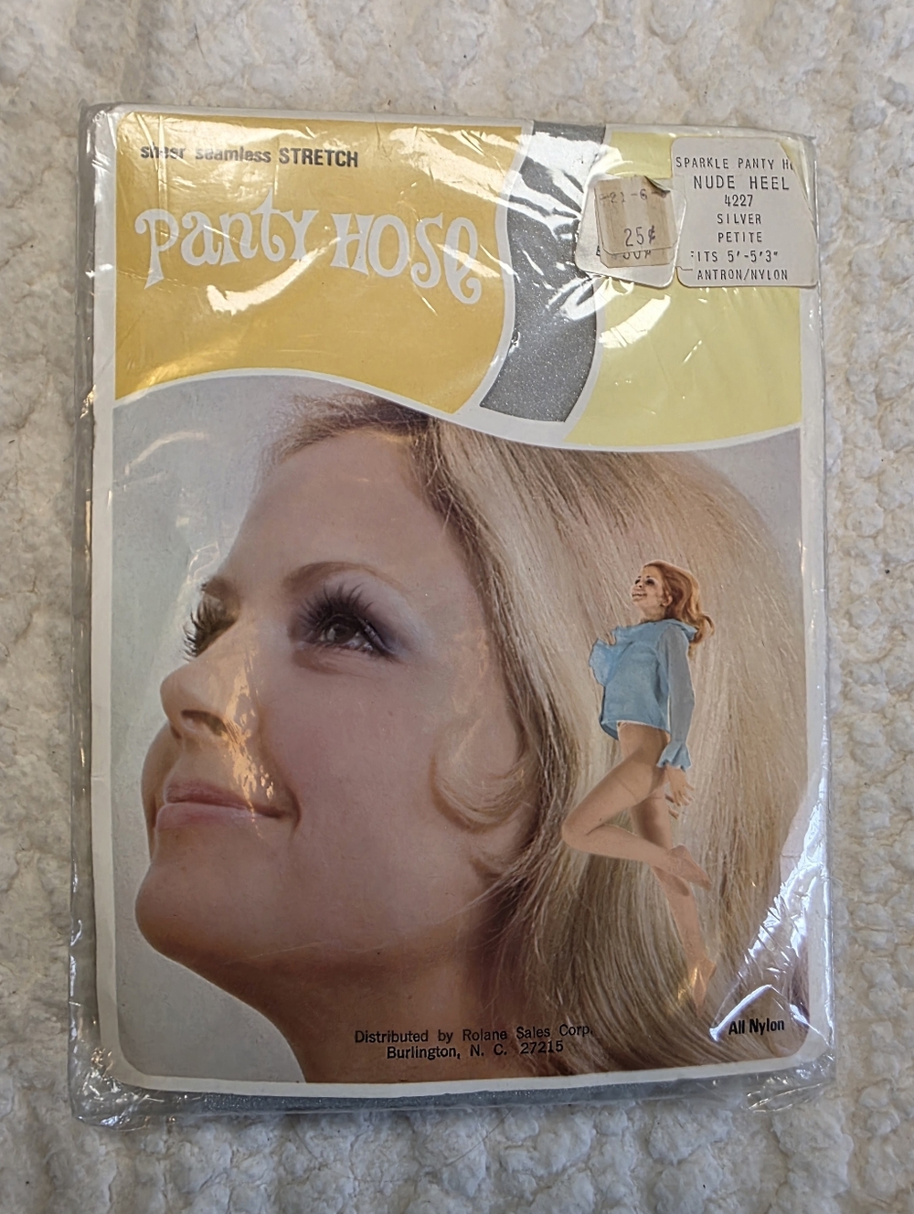 Vintage Silver Sparkle Pantyhose Unopened Petite NOS